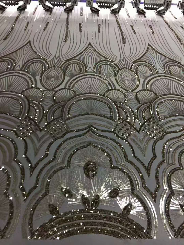 满幅珠片刺绣花边