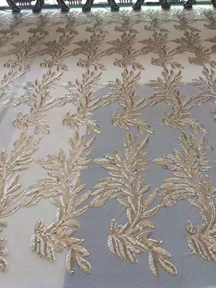 满幅珠片刺绣花边2